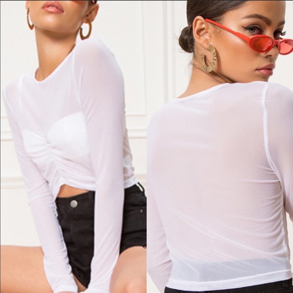 superdown Tops - x Revolve Mesh Top in White